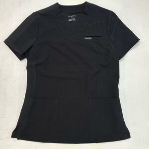 Jaanuu Women's Black V-Neck Short Sleeve Top